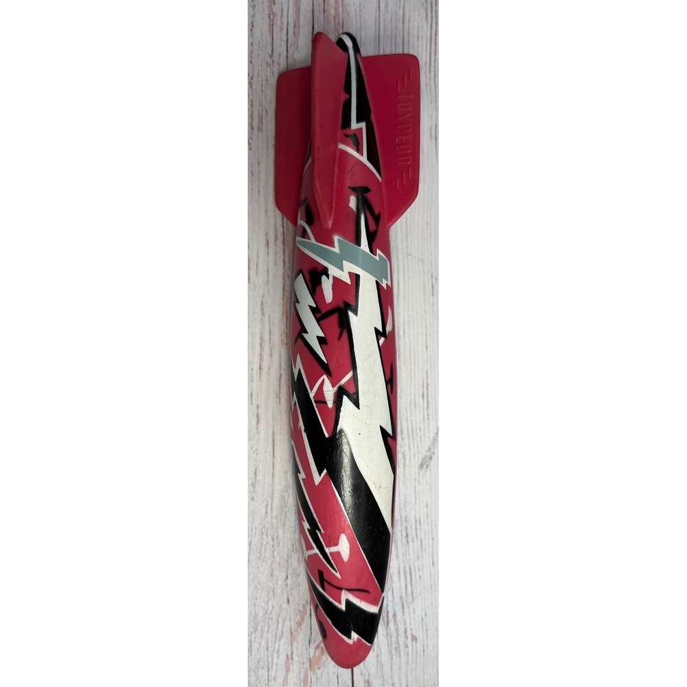 Swimways 11.5" Toypedo Red Black White Lightning Bolts